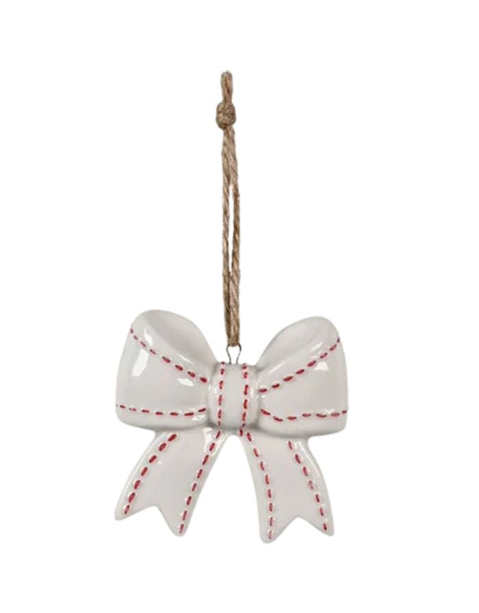 Weihnachtsanhänger von Det Gamle Apotek – festliche Dekoration aus stoneware in weiss / rot. 