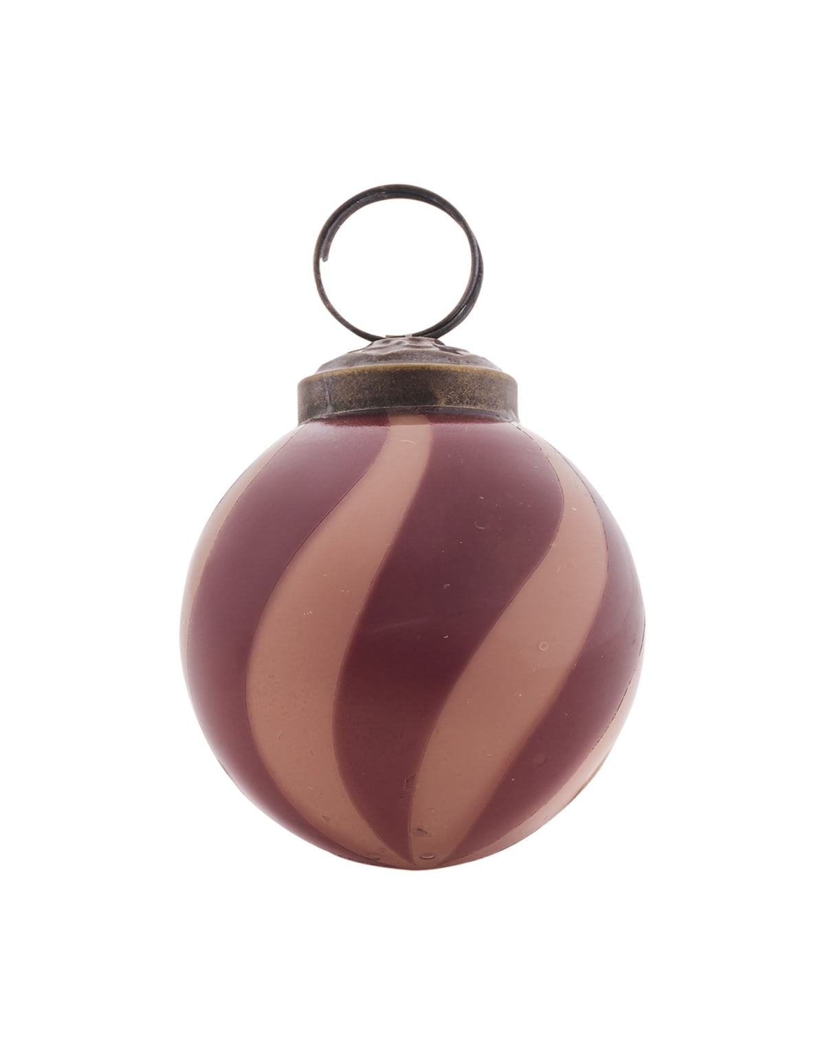 Kleiner Circus Deko-Weihnachtsbaum von Affari of Sweden aus Glas in Beige und Bordeaux mit einer Höhe von 7,5 cm.