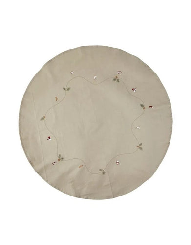 Runder Weihnachtsbaumteppich mit  von Speedtsberg, 120 cm Durchmesser, 100 % Baumwolle, festliche Dekoration unter dem Weihnachtsbaum