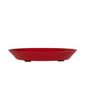 Laden Sie das Bild in den Galerie-Viewer, Rotes rundes Kerzentablett aus Metall, passend für Kerzen Ø 7 cm.
