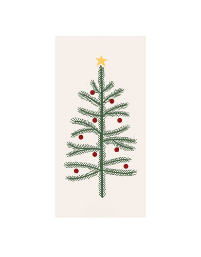 Papierserviette mit Weihnachtsbaum-Motiv, ideal für festliche Tischdekoration.
