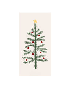 Papierserviette mit Weihnachtsbaum-Motiv, ideal für festliche Tischdekoration.