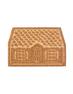  Kokos-Fußmatte mit geprägtem Weihnachts-Haus-Motiv von Ib Laursen, 40 × 60 cm.