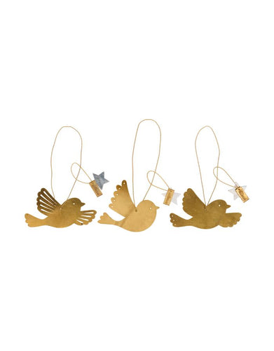  Drei Hängedekorationen in Vogelform aus Messing, aus der Gloria-Kollektion von Ib Laursen.