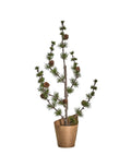 Grüner künstlicher Weihnachtsbaum Stay von House Doctor in natürlicher Zedernoptik mit feinen Zweigen und kleinen Zapfen, 50 cm hoch als Freisteller