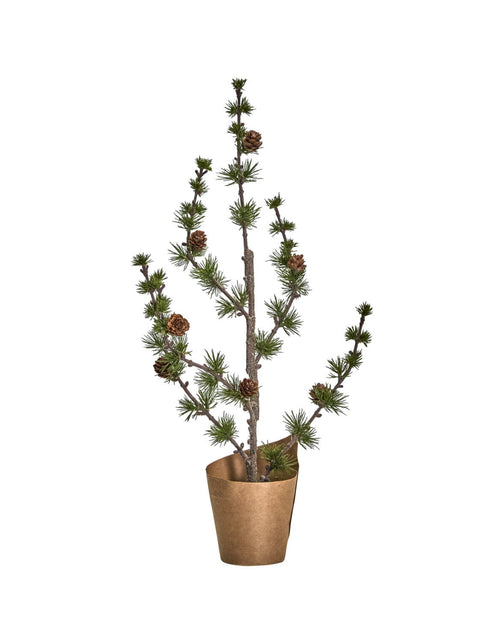 Grüner künstlicher Weihnachtsbaum Stay von House Doctor in natürlicher Zedernoptik mit feinen Zweigen und kleinen Zapfen, 50 cm hoch als Freisteller