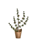 Grüner künstlicher Weihnachtsbaum Stay von House Doctor in natürlicher Zedernoptik mit feinen Zweigen und kleinen Zapfen, 40 cm hoch als Freisteller