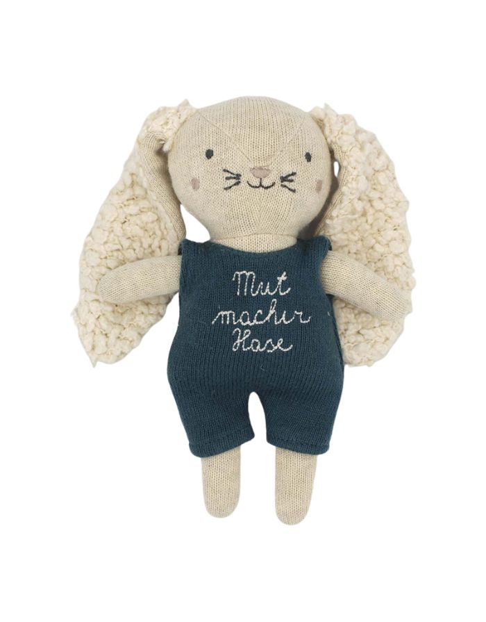 Stofftier Hase Mutmacher I Blau