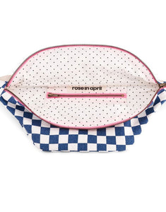 Bauchtasche I Checks Ecru Navy Blue