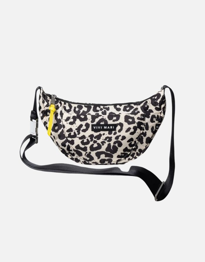 Padded Hip Bag Medium I Leo Splashes Black/Sand