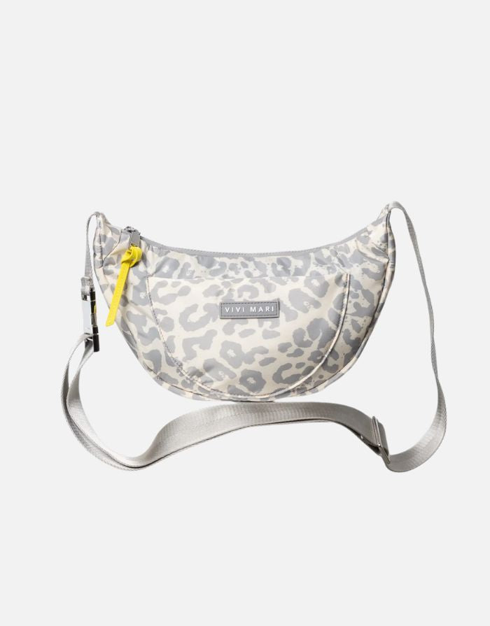 Padded Hip Bag Medium I Leo Splashes Grey/Sand
