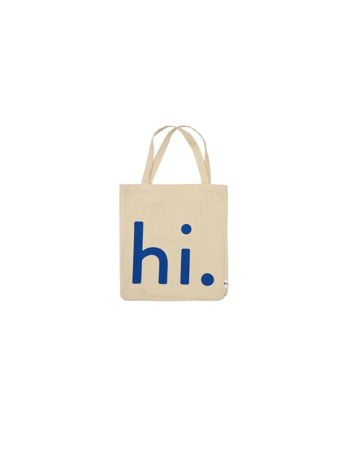 Tote Bag Hi I Blue
