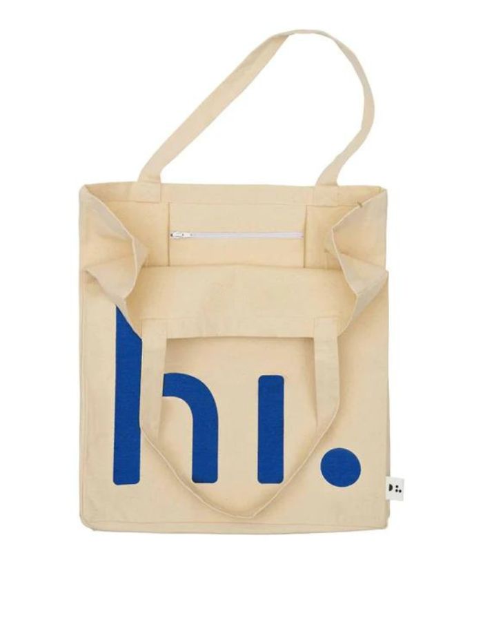 Tote Bag Hi I Blue