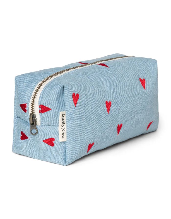 Tasche Kosmetik Denim I Blue Hearts