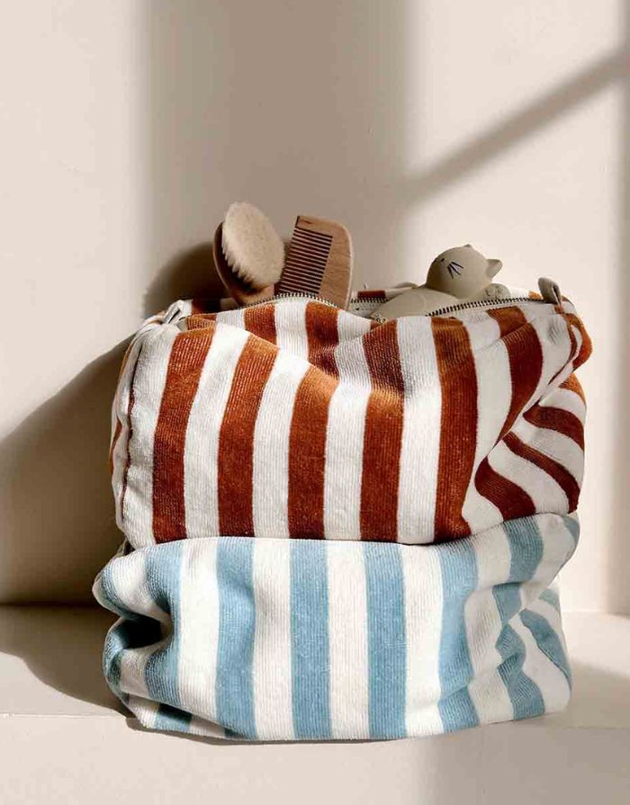 Kulturtasche Frottee Vic Stripes I Blue Cloud