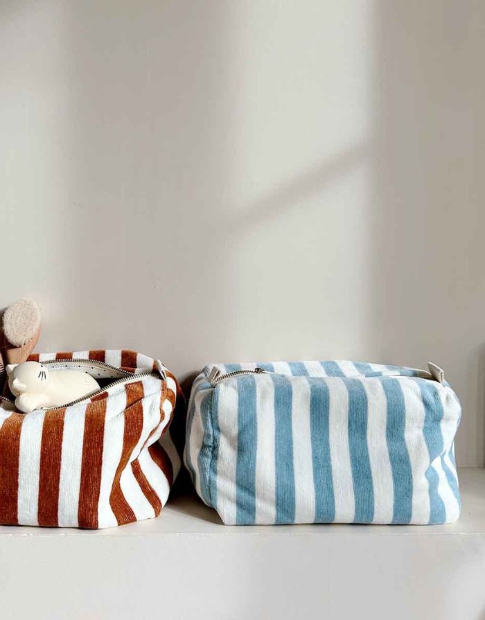 Kulturtasche Frottee Vic Stripes I Blue Cloud