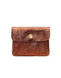 Portemonnaie Leder Metallic Klein I Bronze