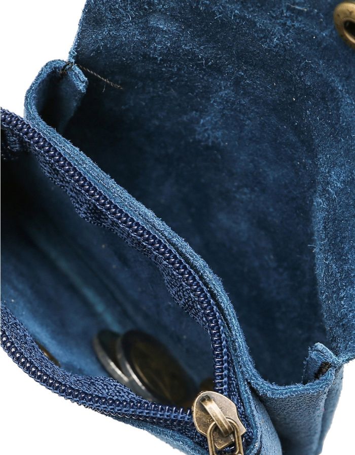 Portemonnaie Leder Klein I Blau