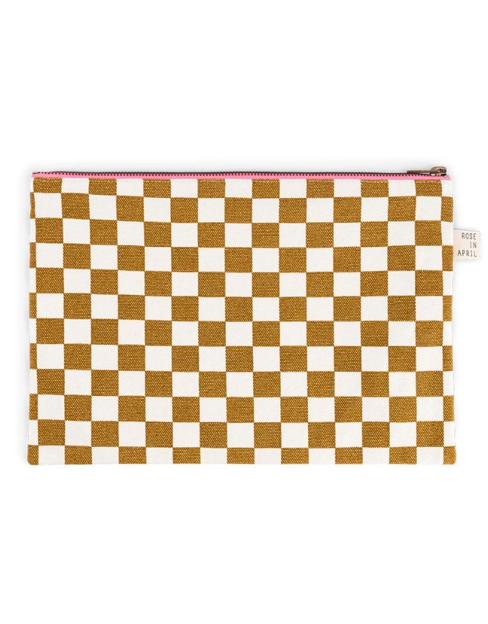 Pouch Lili I Checks Ecru Caramel