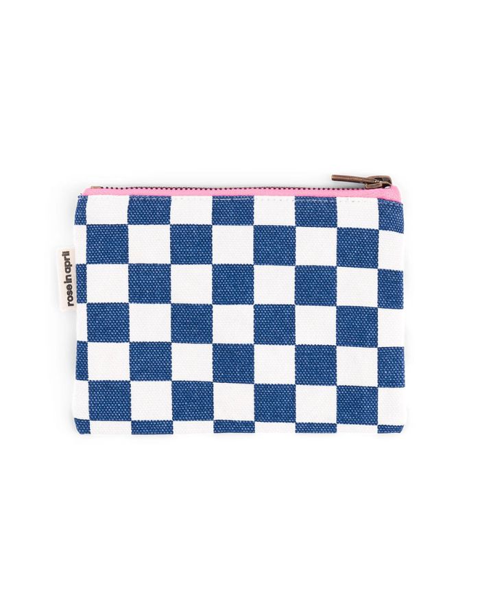 Purse Marie I Checks Blue Ecru