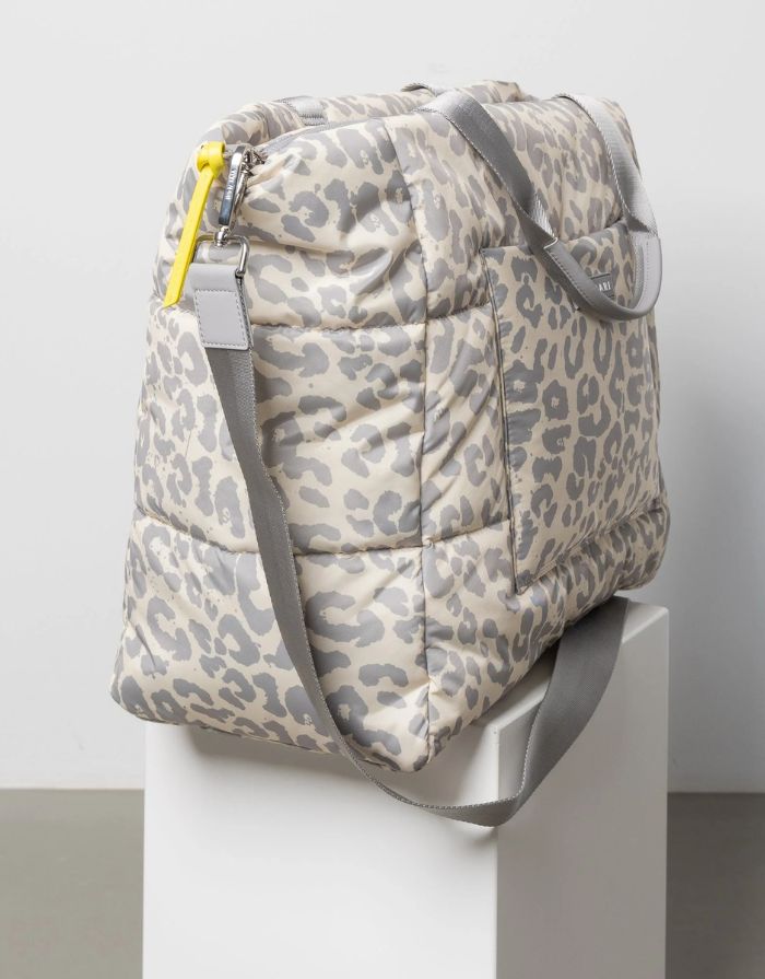 Padded Tote Bag Large I Leo Splashes Grey/Sand