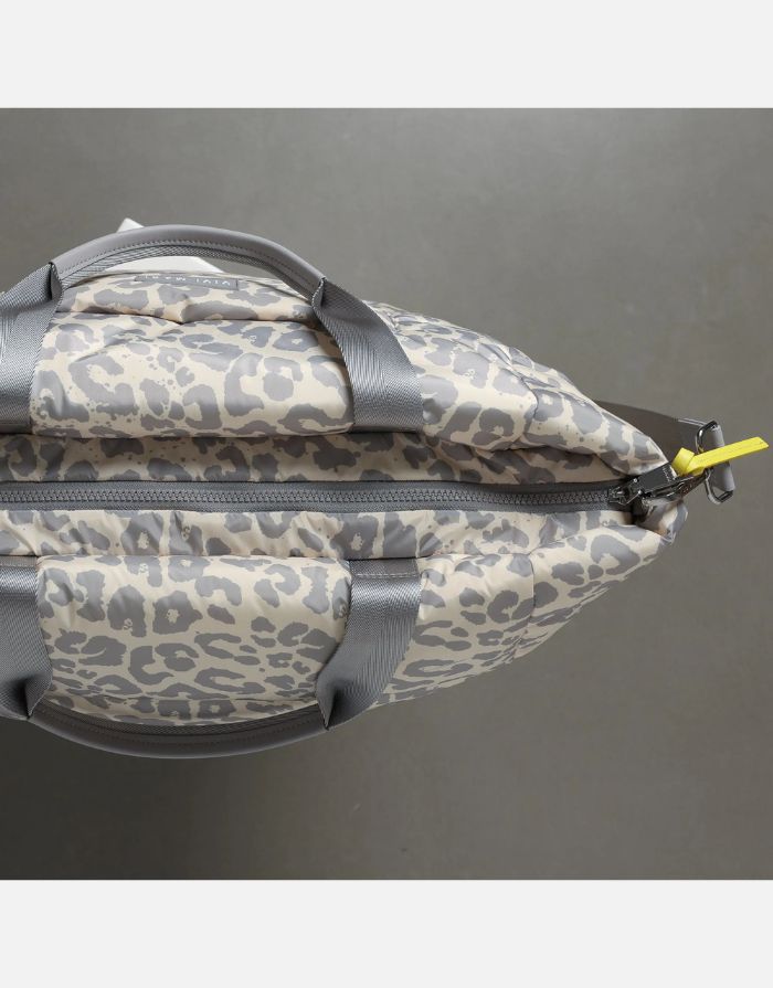 Padded Tote Bag Large I Leo Splashes Grey/Sand