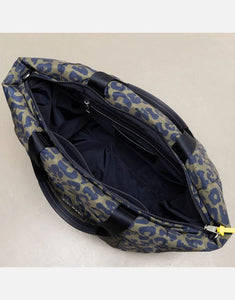 Padded Tote Bag Large I Leo Splashes Navy/Olive