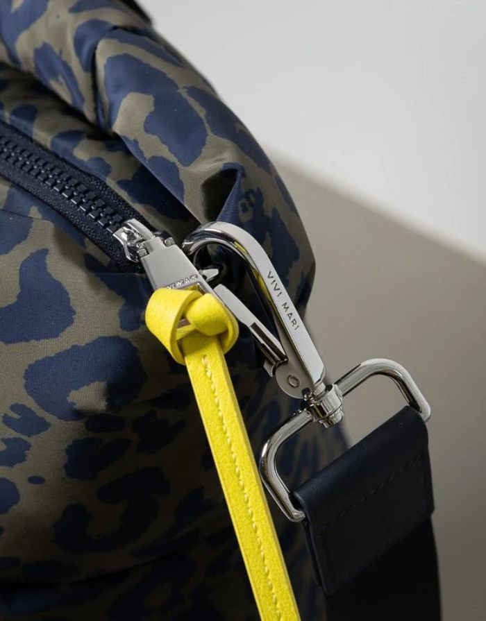Padded Tote Bag Large I Leo Splashes Navy/Olive