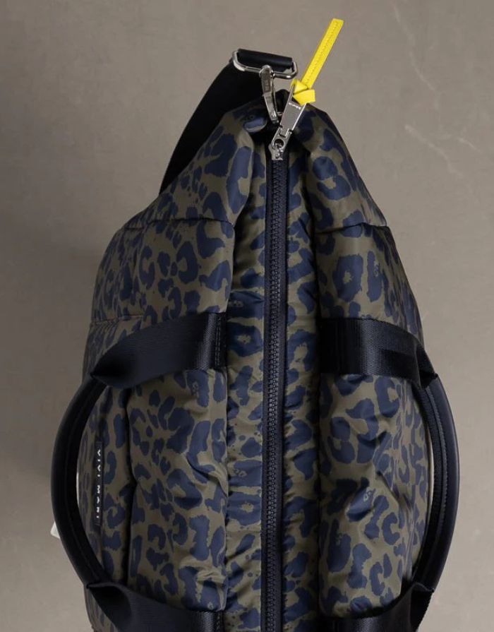 Padded Tote Bag Large I Leo Splashes Navy/Olive