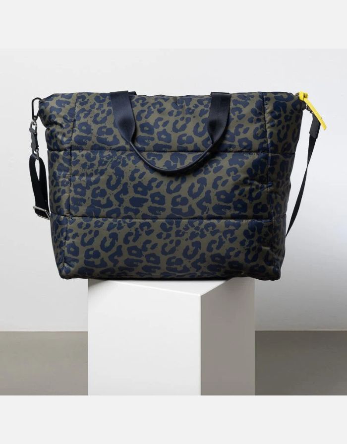 Padded Tote Bag Large I Leo Splashes Navy/Olive
