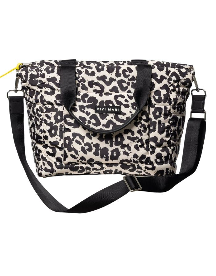 Padded Tote Bag Medium I Leo Splashes Black/Sand
