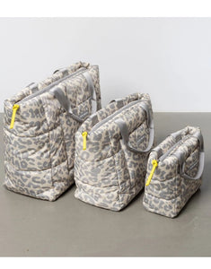 Padded Tote Bag Medium I Leo Splashes Grey/Sand