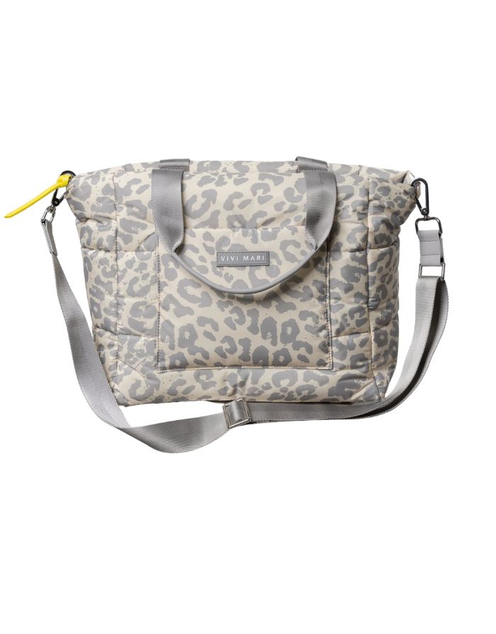 Padded Tote Bag Medium I Leo Splashes Grey/Sand