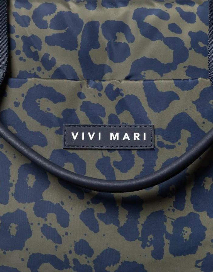 Padded Tote Bag Medium I Leo Splashes Navy/Olive