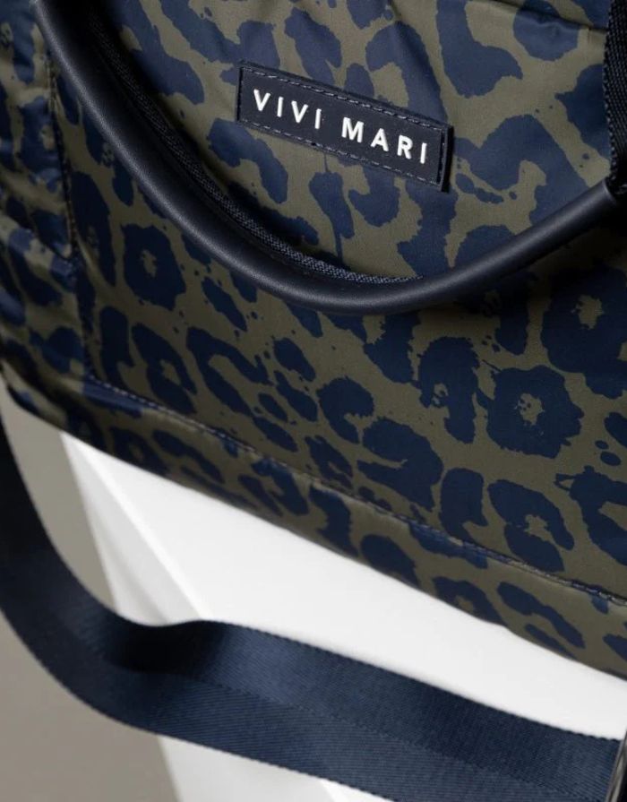 Padded Tote Bag Medium I Leo Splashes Navy/Olive