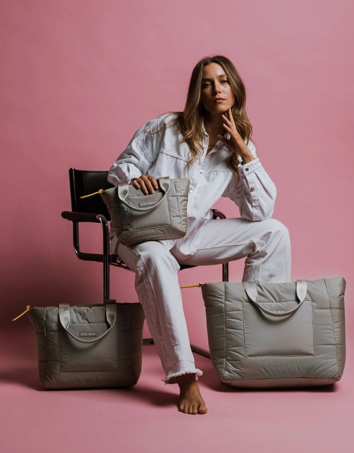 Padded Tote Bag Medium I Stone