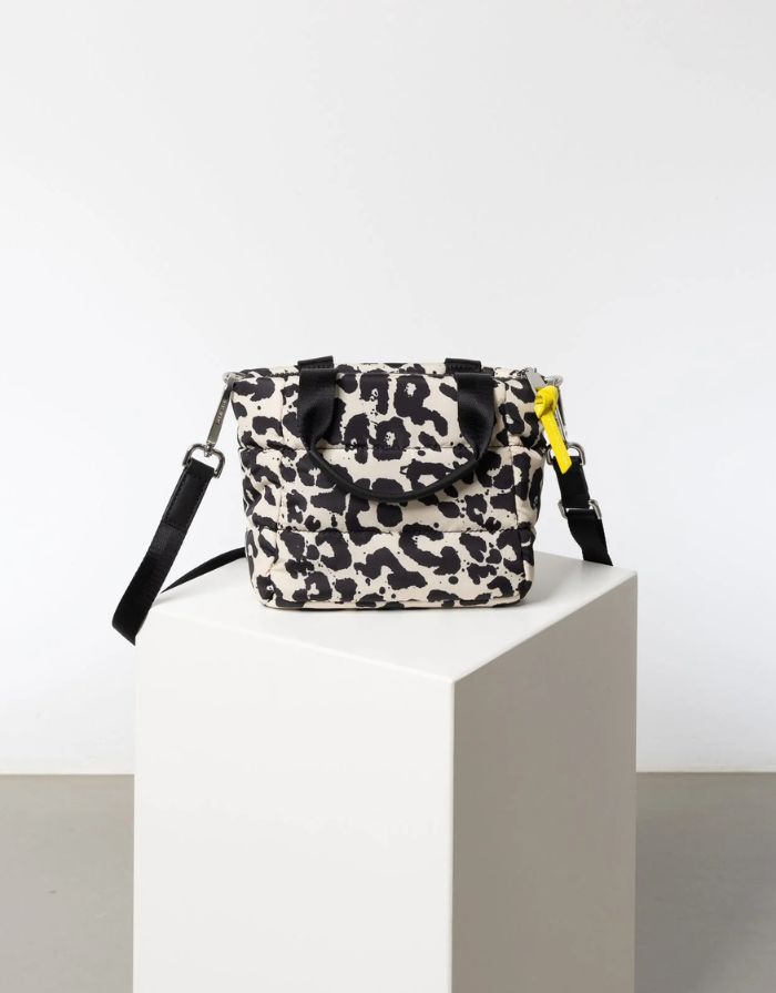 Padded Tote Bag Mini I Leo Splashes Black/Sand