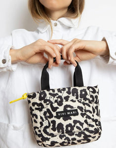 Padded Tote Bag Mini I Leo Splashes Black/Sand