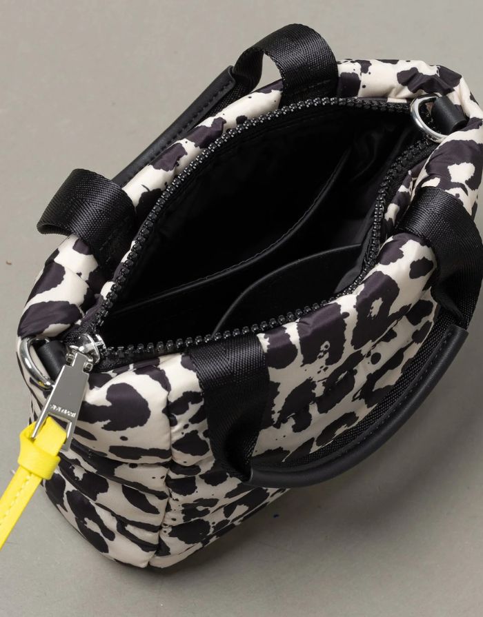 Padded Tote Bag Mini I Leo Splashes Black/Sand