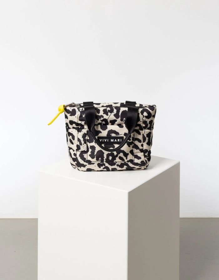 Padded Tote Bag Mini I Leo Splashes Black/Sand