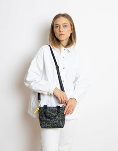 Padded Tote Bag Mini I Leo Splashes Navy/Olive