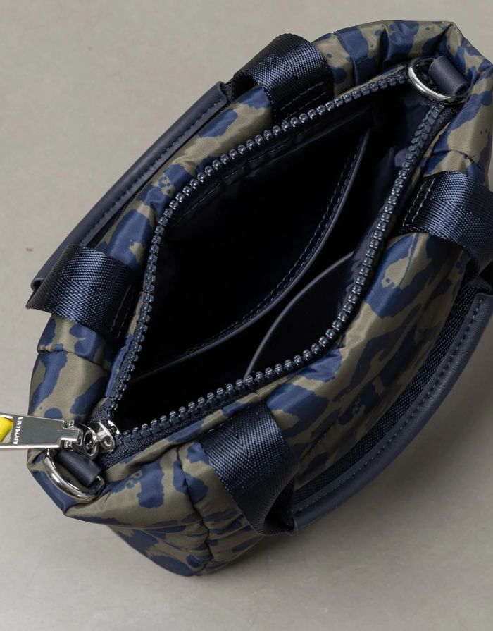 Padded Tote Bag Mini I Leo Splashes Navy/Olive