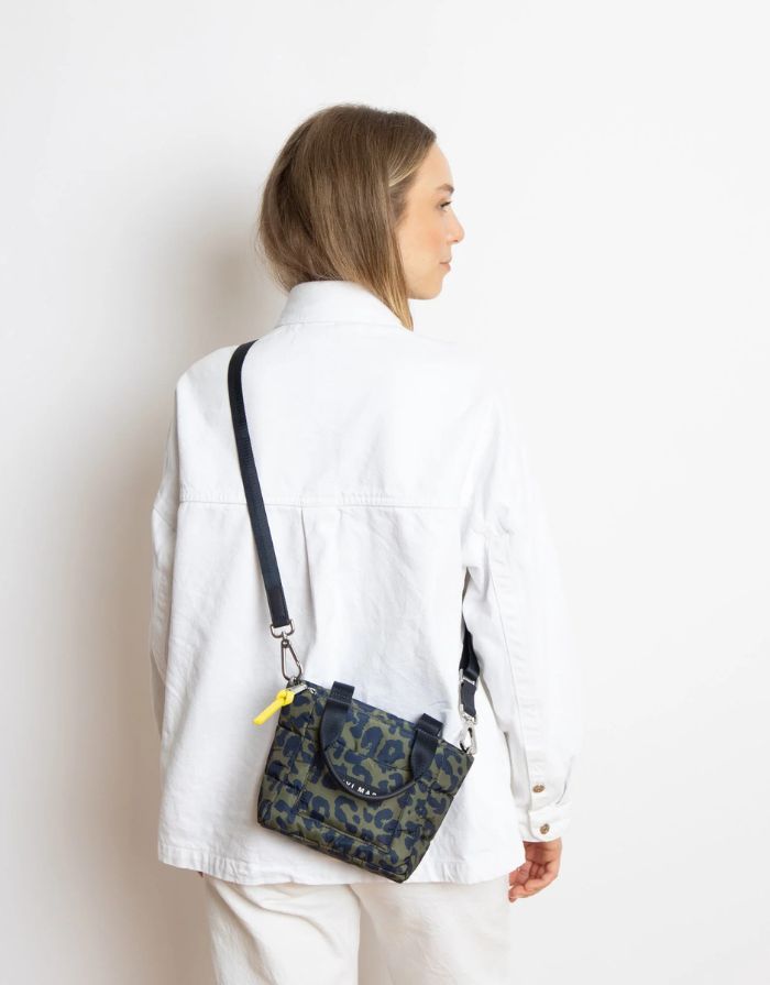 Padded Tote Bag Mini I Leo Splashes Navy/Olive