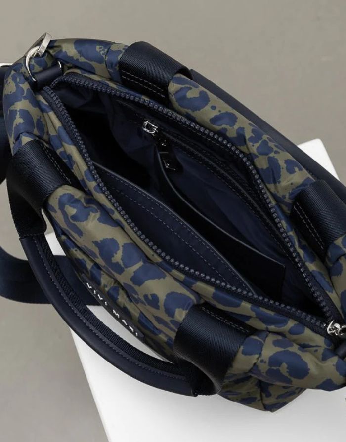 Padded Tote Bag Small I Leo Splashes Navy/Olive