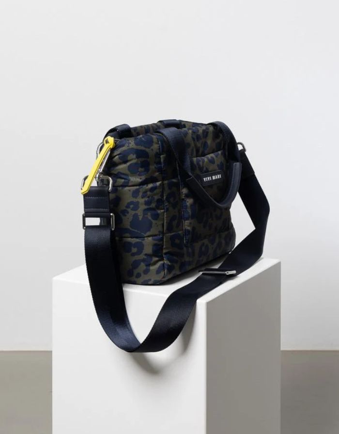 Padded Tote Bag Small I Leo Splashes Navy/Olive