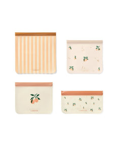 Mehrweg-Aufbewahrungsbeutel Clive 4er-Set I Peach/Sea Shell