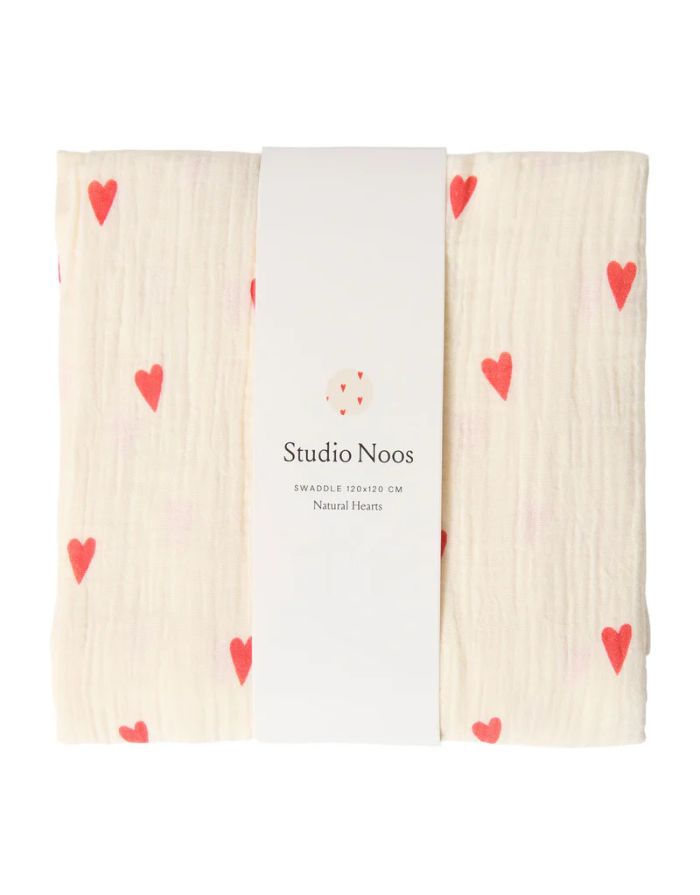 Musselin Swaddle 120 x 120cm I Natural Hearts