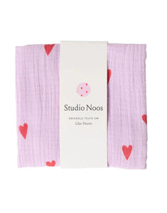 Musselin Swaddle 70x70cm I Lilac Hearts