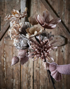 Kunstblume Happia Schaum 17cm I Natur