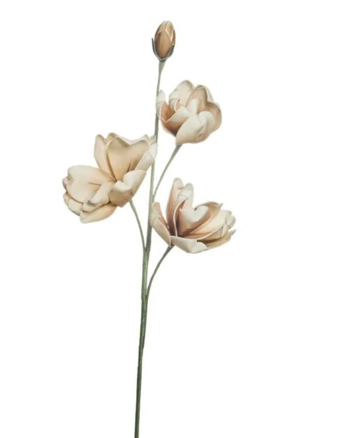 Kunstblume Happia Schaum 17cm I Natur